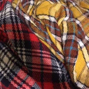 Lot of two plaid blanket scarves!